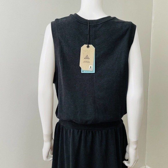 Prana XL Dress Cozy Up Beach Hopper Black Sleeveless Pockets Drawstring NWT New - Picture 8 of 11